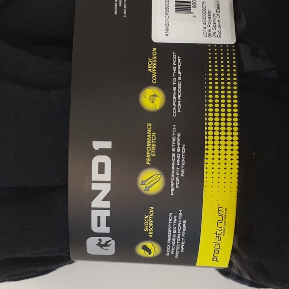 And1 Black Crew Socks 12 pack mens - Picture 4 of 5